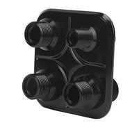 Generic Raccord de Tuyau de Cloison de Climatisation à 4 Ports pour Voiture, Modification Universelle, Remplacement pour Performance, Argent (BLACK)