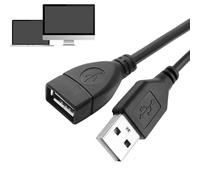 Generic - Rallonge de câble USB type A mâle femelle - Câble d'extension USB 2.0 - 10 cm - Compatible avec webcam, téléphone, souris, clavier, imprimante, disque dur