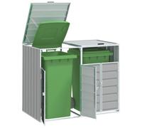 Generic Rangement pour Poubelles à roulettes - Couvercle pour Poubelle de Jardin en Acier, Mécanisme de Couvercle, Design Extensible (Gris 72x81x115 cm) (Gris #09)