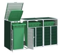Generic Rangement pour Poubelles à roulettes - Couvercle pour Poubelle de Jardin en Acier, Mécanisme de Couvercle, Design Extensible (Gris 72x81x115 cm) (Vert #02)