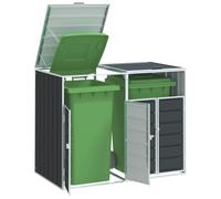 Generic Rangement pour Poubelles à roulettes - Couvercle pour Poubelle de Jardin en Acier, Mécanisme de Couvercle, Design Extensible (Gris 72x81x115 cm) (Anthracite #11)