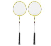 Generic Raquette de Badminton pour 2 Joueurs avec Poignée Antidérapante et Sac pour Le Plaisir en Famille, Jeux de Plein Air de Printemps et d'été, Alliage de Fer (Yellow)
