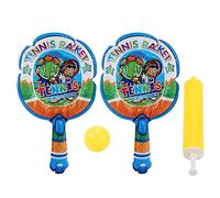 Generic Raquettes de Badminton Gonflables pour Enfants 2 PCS Léger Sécurisé Jouet Sportif avec 1 Ballon Amusant pour Jeu Extérieur Nylon Souple Taille 40x24cm