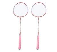 Generic Raquettes de Badminton Professionnelles Roses avec Cadre en Alliage de Fer pour L'entraînement des étudiants Débutants, 2 Raquettes et Un Ensemble de Sacs pour Les Amateurs de Sport