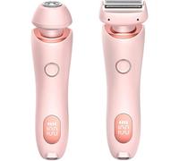 Generic Rasoir 2 en 1 pour femme, tondeuse bikini avec deux têtes, convient pour les cheveux humides et secs, affichage LED, charge de type C, rose