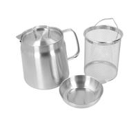 Generic Récipient à Graisse avec Crépine, Poignée Ergonomique Versant en Douceur le Pot de Crépine d'huile Multifonctionnel en Acier Inoxydable 304 Durable pour la Cuisine (2L)