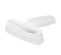 Generic Récipient à Ongles Double Face en ABS Blanc avec Guide de Rainure pour les Doigts, Plateau de Poudre de Trempage Portable pour le Bricolage du Nail Art et L'utilisation en Salon