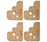 Generic Règle D'angle Circulaire en Acrylique, 4 Pièces, Modèles Transparents pour L'artisanat du Cuir et le Bricolage, 3-4mm