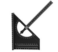Generic Règle d'angle de Menuiserie 3D Réglable, Règle Triangulaire à moitié Ronde avec des échelles Claires et une Conception Stable pour une Mesure Précise, des Projets de Travail du Bois (BLACK)
