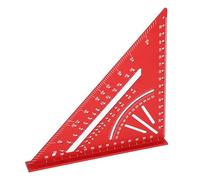 Generic Règle en Aluminium avec échelles Gravées 30° 45° 60° Outil de Mesure à Angle Droit pour le Travail du Bois, le Dessin et l'ingénierie (rouge)