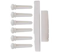 Generic Remplacement de Selle de Pont D'écrou de Guitare Accessoires D'instruments de Musique Durables en Os de Vache pour Guitares Acoustiques 1 X écrou 1 X Selle 6 Broches