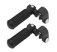 Generic Repose-pieds à Pince pour Moto, Repose-pieds de Protection de Moteur pour Barre de 1 Pouce, Pliable Haute Résistance pour Motocyclistes, Paire de Pédales en Caoutchouc Métallique pour (BLACK)