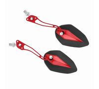 Generic Rétroviseur de Moto en Alliage d'aluminium et Coque en Plastique Dur, Vue Grand Angle Ultra Claire, Ajustement Universel pour Motos et Scooters (rouge)