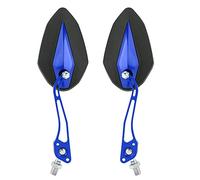 Generic Rétroviseur de Moto en Alliage d'aluminium et Coque en Plastique Dur, Vue Grand Angle Ultra Claire, Ajustement Universel pour Motos et Scooters (BLUE)