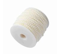 Generic Rideau de Perles Artificielles de 4mm, Décoration de Mariage pour Les Amateurs de Bricolage, Rouleau de 40 M/Rouleau, Décoration de Fête pour Mariage/événements (Beige)