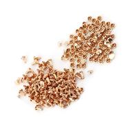 Generic Rivets à Double Capuchon, Goujons Métalliques Pratiques pour les Réparations Artisanales du Cuir, 100 Pièces pour la Décoration de Sacs, de Chaussures et de Chapeaux (GOLD)