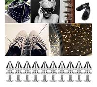 Generic Rivets en Métal Pointes de Balle Goujons Durables pour la Décoration de Vêtements de Bricolage, 20 Pièces 8 * 13.5mm pour Vestes Sacs Chaussures, Couleur Pistolet en Alliage or Argent