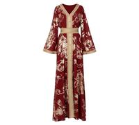 Generic Robe de Prière pour Femme - Robe d'Été et de Plage - Abaya Dubaï Turquie - Caftan, Rouge, L