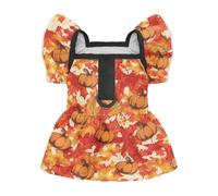 Generic Robe d'été citrouille d'automne pour petits chiens et filles, tenue amusante de Thanksgiving, robe de princesse ultra douce et confortable, costume tendance pour animaux domestiques, vêtements