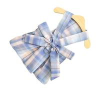 Generic Robe pour Petit Chien, Facile à Nettoyer, Respirante, Confortable, Douce, à Carreaux, Robe pour Chien, Nœud Papillon, Harnais, Ensemble de Laisse, Mignonne pour Le Quotidien (L)