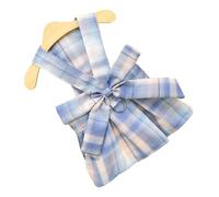 Generic Robe pour Petit Chien, Facile à Nettoyer, Respirante, Confortable, Douce, à Carreaux, Robe pour Chien, Nœud Papillon, Harnais, Ensemble de Laisse, Mignonne pour Le Quotidien (XXL)