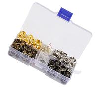 Generic Rondelles Œillets en Laiton 8mm 140 Sets Kit Accessoires Couture 4 Couleurs pour Réparation Vêtements Chaussures et Projets Créatifs en Cuir