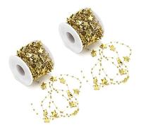 Generic Rouleau de Ficelle de Perles de Mariage DIY pour la Décoration de Bouquet de Mariée de Noël, Guirlande de Ficelle D'étoile à Cinq Branches de 10 M pour la Saint-Valentin, Perles en Plastique
