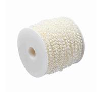 Generic Rouleau de Rideau de Perles ABS 4mm, Ornements DIY, Décor de Fête de Festival, Guirlande de Perles de 40m pour la Décoration de la Maison (Beige)