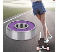 Generic Roulements de Scooter de qualité Supérieure, Fer en Titane à Faible Friction, Ensemble de 8 Pièces pour Planches à Roulettes, Patinage en Ligne (Couverture violette ABEC-9)