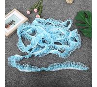Generic Ruban D'habillage en Dentelle Multicolore de 5 Mètres, pour Bricolage, Artisanat et Accessoires pour Cheveux, Soie en Polyester, Largeur de 4.5cm (BLUE)