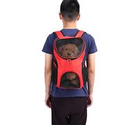 Generic Sac à Bandoulière Animal, Sac à Bandoulière pour Chien, à Dos pour Les Animaux, à Dos de Camping, d'études pour Pique-niquer en Plein Air (Rouge)