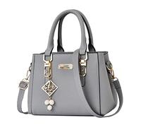 Generic Sac à bandoulière décontracté en cuir de grande capacité, sac à main tendance pour femmes, sac à bandoulière pour sacs, gris, Taille unique, 04CGUylnj