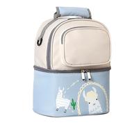 Generic Sac à Dos Isotherme pour Biberon Motif Alpaga pour Lait Maternel, Bento et Boissons, Sac à Dos de Voyage Portable pour Maman pour Pique-nique, Matériau en Nylon Imperméable, Rose, 11,8 X 9,4