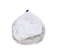 Generic Sac à linge réutilisable en maille polyester avec cordon de serrage pour produits de salle de bain (blanc, S (30 x 40 cm)