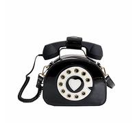 Generic Sac à main en forme de téléphone à bandoulière pour femme rétro avec poignée supérieure pour filles avec sangle en cuir faite à la main, Noir , Taille unique, jjTE4puDp