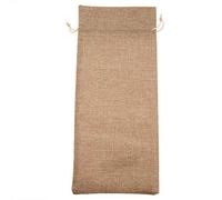 Generic Sac à Vin en Tissu Lin Simple, Housse Décorative pour Champagne avec Cordon de Serrage, pour Célébration, 12 Pièces, Bleu Clair/violet Clair/rose/noir (Couleur chanvre foncé)