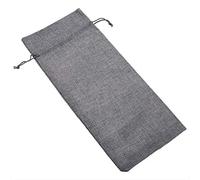 Generic Sac à Vin en Tissu Lin Simple, Housse Décorative pour Champagne avec Cordon de Serrage, pour Célébration, 12 Pièces, Bleu Clair/violet Clair/rose/noir (GREY)