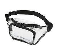Generic Sac Banane Transparent, Sac de Taille Transparent avec Fermeture éclair pour Les Concerts de Voyage, en PVC Résistant à l'eau de sécurité à l'aéroport (Black)