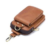Generic Sac Banane Vintage en Cuir pour Homme avec Poche Zippée et Fermeture à Bouton, Convient pour Téléphone de 7", Portefeuille, Clés, Sac Banane de Voyage pour Les Déplacements Domicile-Travail