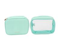 Generic Sac de Cosmétique, Boîte de Maquillage en Cuir Souple 2 sur 1 Bite étanche Verte à la Menthe avec Mangue pour Voyager pour l'état Physique