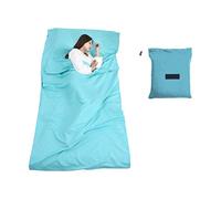 Generic Sac De Couchage Portable Ultra Léger Doux Et Respirant pour Voyage Camping Hôtel en Polyester 115cm X 210cm (Bleu Ciel)