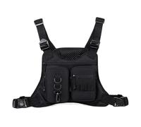 Generic Sac de gilet de course avant réglable avec bandoulière EDC - Plusieurs compartiments - Pochette d'entraînement pour course à pied, entraînement, cyclisme, Noir , Décontracté