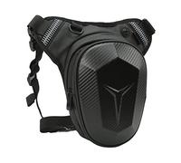 Generic Sac de Jambe de Moto Résistant à l'eau, Sac de Taille Durable pour Les Activités de Plein Air, Tissu Oxford 1680D Noir, 1 Paquet (Style Fibre de Carbone)
