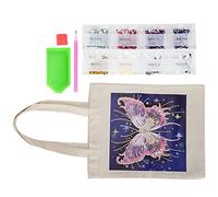 Generic Sac de Peinture Diamant Fait à la Main, Sac à Main Réutilisable en Strass pour Le Shopping, à Cosmétiques en Tissu pour L'école et la Maison (BB012)