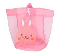 Generic Sac de Plage en Maille pour Enfants, Sac à Dos de Plage à Cordon, Sec et Humide avec Bandoulière pour Voyage et Natation (Rosâtre)