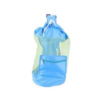 Generic Sac de Plage en Mesh, Sacs de Coquille pour Plage de de de Jouets d'été Extérieur Coquille de Rangement Jouet Rangement de Portable à Ciel (Blue)