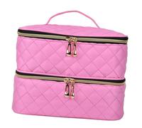 Generic Sac de Rangement de Vernis à Ongles, Boîte de Support de Vernis à Ongles Double Couche, Pochettes D'organisation D'outils Cosmétiques, ROSE