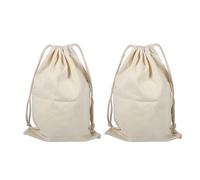 Generic Sac de Rangement en Coton Non Blanchi, 2 Pièces, Sac à Linge de Grande capacité avec Cordon de Serrage pour Voyage à Domicile 22x28cm
