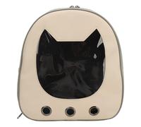 Generic Sac de Transport Portable Beige pour Chat - Sac à Dos de Transport pour Animaux de Compagnie - Cuir PU Respirant de Grande capacité pour Petit Chien avec Protection Solaire pour Les