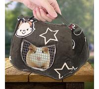 Generic Sac de Transport pour Animaux de Compagnie, Sac Portable en Flanelle Vert Noirâtre, Respirant avec Fenêtre Grillagée et Bandoulière, Idéal pour Les Petits Animaux, Cochon d'Inde, écureuil,